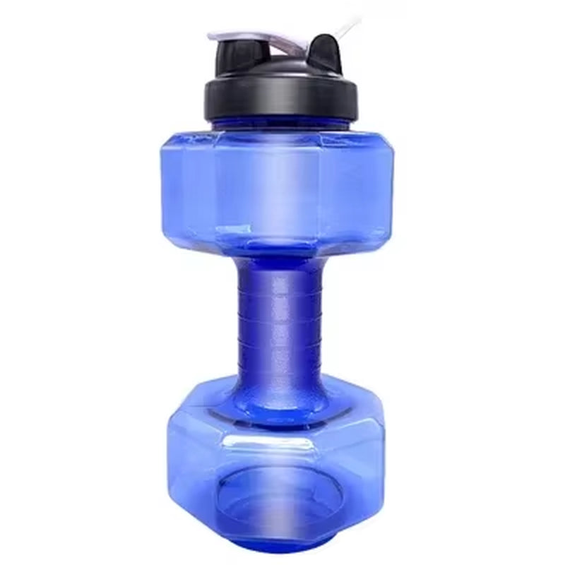 Botella de agua con mancuernas, alta capacidad, 2 litros, gimnasio, levantamiento de pesas, botella deportiva, taza espacial creativa, botella de agua para hombres