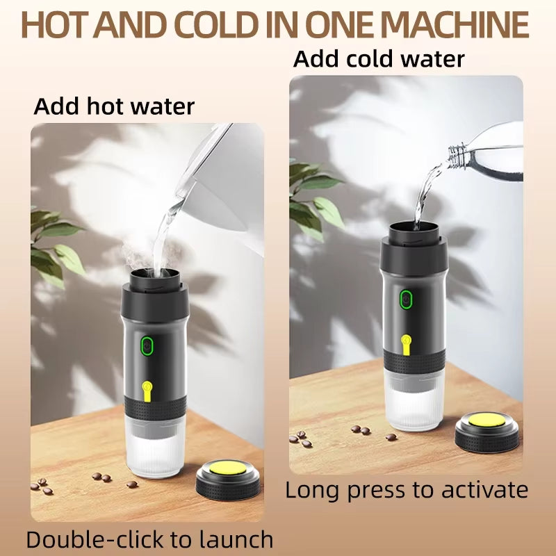 Xiaomi Wireless Electric Portable Espresso Coffee Machine for Car & Home Camping Coffee Maker 3-In-1 Capsule Powder Travel Coffe