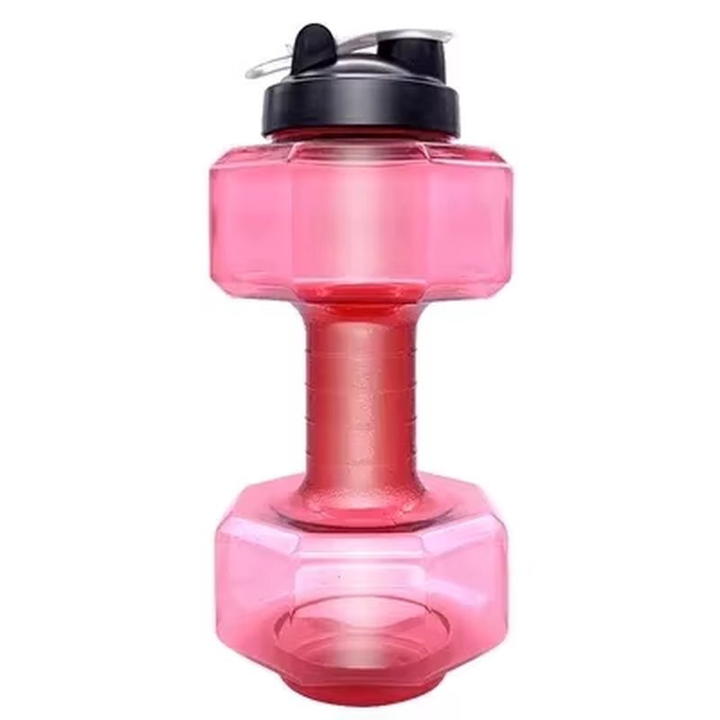 Botella de agua con mancuernas, alta capacidad, 2 litros, gimnasio, levantamiento de pesas, botella deportiva, taza espacial creativa, botella de agua para hombres