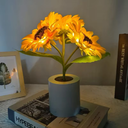 Lámpara LED Girasol: Luz de Noche Cálida y Decoración para el Hogar