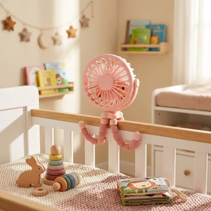 Ventilador Portátil Multiusos para Bebé – Carrito, Coche y Cuna