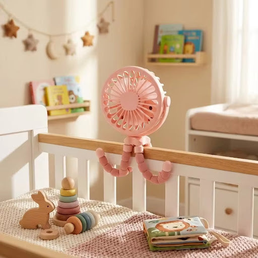Ventilador Portátil Multiusos para Bebé – Carrito, Coche y Cuna